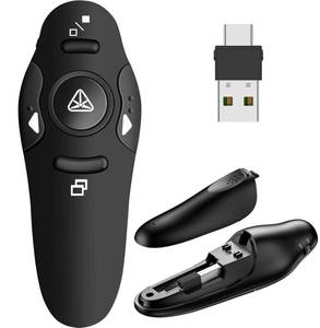 lot 6163 image: Presentation Remote Clicker, USB A & USB C Wireless Presenter for PowerPoint Presentation Remote, RF 2.4GHz Slide Advancer for Mac, Keynote, Computer, Laptop