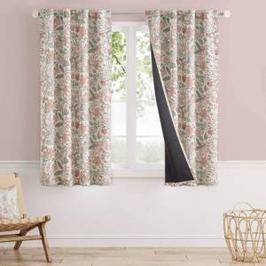 lot 6478 image: Vangao Pink Nursery Curtains for Girls Room Floral Blackout Curtains 63 Inch Length Farmhouse Drapes for Bedroom Room Darkening Flower Patterned Window Treatment for Kids Set of 2