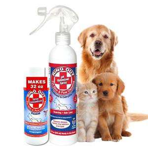lot 6491 image: Ring Out for Pets Control & Help Ringworm  Clean Pets Skin & Paws  Recovery & Itch Relief Calming Spray for Dog, Cat, Guinea Pig, Small or Large AnimalsPet. (Empty Applicator Bottle Included)