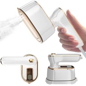 lot 9479 image: Travel Steamer Iron for Clothes Mini - Portable Ironing Machine Travel Small Size Portable Steamer Travel College Dorm Home Essentials (White)