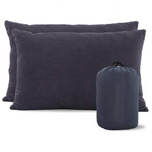 lot 9482 image: MOON LENCE Camping Pillows 2 Pack, Compressible Camp Pillow with Washable Cover & Carry Bag, Plush Filled Backpacking Pillow for Hiking, Travel, Sleeping 14x18 Grey