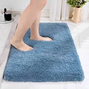 lot 10104 image: Disolla Blue Bathroom Rug 20x32 - Non-Slip Plush Thick Bath Mat, Highly Absorbent & Ultra Soft Fluffy Floor Mat, Machine Washable for Shower and Tub