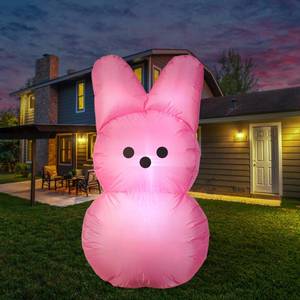 lot 10114 image: Easter Inflatables Outdoor Decorations,Pink Bunny Blow Up Easter Yard Decoration Welcome Decor for for Outdoor Indoor, Yard, Garden, Lawn, Supplies (Pink)