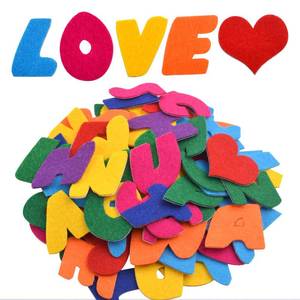 lot 10135 image: Felt Letter Stickers - 104 Pcs Assorted Colors Self-Adhesive Letters A-Z with 4pcs Heart Stickers for Arts & Crafts