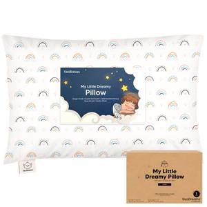lot 10139 image: KeaBabies Toddler Pillow with Pillowcase, Jumbo 14X20 - Soft Organic Cotton Toddler Pillows for Sleeping - Machine Washable - Perfect for Travel, Toddler Bed Set (Jolly Rainbow)