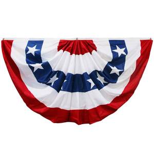 lot 10143 image: HOOSUN 4th Of July Decorations,American Flag Bunting for Outside,3x6 Ft Fourth of July Bunting Patriotic Memorial Day Decor,Red White and Blue USA Flag Pleated Fan Flag,American Flag Banners for Porch