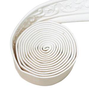 lot 10156 image: WAPANE 360 x 3.1 Peel Stick Foam Molding Trim Self Adhesive, Crown Molding Wallpaper Border Flexible, 3D Wall Edging Lines Foam Baseboard, Wall Trim for Home, White, 4PC