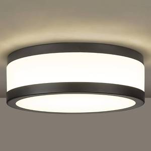 lot 10159 image: LMS 12 Inch Black LED Flush Mount Ceiling Light, Modern 18W Dimmable Semi Flush Mount Round Ceiling Light for Bedroom, Kitchen, Hallway, Bathroom, 5CCT, LMS-054CL-BKS