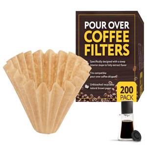 lot 11932 image: IMPRESA Stagg XF Pour Over Coffee Filter - Brown, 200-Pack & Disposable Pour Over Filters - Flat Bottom Papers for Coffee Maker - Compatible with Fellow Stagg XF