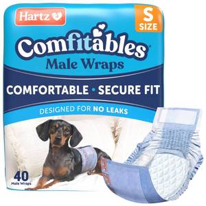 lot 11940 image: Hartz Comfitables Disposable Male Dog Wraps with Stretchy Waistband, Small 40Count