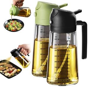 lot 11946 image: TrendPlain 16oz470ml Glass Olive Oil Sprayer for Cooking �� 2 in 1 Olive Oil Dispenser Bottle for Kitchen Gadgets and Air Fryer Accessories, Salad, BBQ - Black & Green