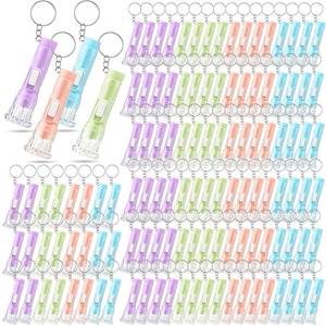 lot 11950 image: Jexine 150 Pcs Mini Flashlight Keychain, Assorted Colors Portable LED Flashlight, Handheld Plastic Keychain Flashlights, LED Key Chains for Halloween Hiking Camping Cycling Party Favor (Black)