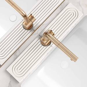 lot 11967 image: Eormoe Stone Faucet Mat for Kitchen Sink �� Diatomite Drying Stone Mat & Sink Protector, Prevents Moisture �� Sink Splash Guard Water-Absorbing Stone Tray for Bathroom Counter (Light Grey, 20 x 3.9) (Used)