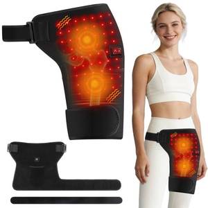 lot 11974 image: Red Light Therapy Hip Thigh Wrap with Massage, 105 LED Beads, 660850nm Light, 3 Vibration Massage Modes, 3 Adjustable Heat Levels, USB Powered, Wearable Support for Thigh, Buttock & Lower Back
