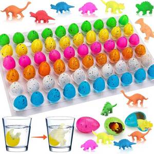 lot 11976 image: 60PCS Small Hatching Dinosaur Eggs for Dinosaur Birthday Party Favors Summer Goodie Treat Bag Stuffers Classroom Carnival Prizes Bulk Pinata Fillers Novelty Grow in Water Dino Eggs with Toys Inside