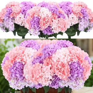 lot 11982 image: Suncalla Pink and Purple 6 Bundles Hydrangea Artificial Flowers Bulk 30 Heads 20 Faux Fake Hydrangea for Spring Graves Easter Decor Porch Indoor Outdoor Home Garden Wedding Table Centerpieces