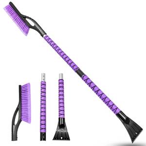 lot 11984 image: HEEYA 42.2 Inch Ice Scraper and Brush for Car, Snow Brush and Ice Scraper for Windshield Window, Car Snow Scraper with Foam Grip for SUV Truck Jeep Vehicle - Purple