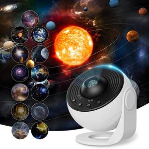 lot 11991 image: Galaxy Projector Pro for Bedroom, 13 in 1 Planetarium Star Projector with Solar System & Constellation, Night Light for Ceiling - 360° Rotating with Timer, Adjustable Knob, Kids Adults Room Decor