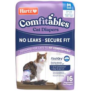 lot 11994 image: Hartz Comfitables Cat Diapers,Medium, 16 Count, Comfortable & Secure Fit, Easy to Put On