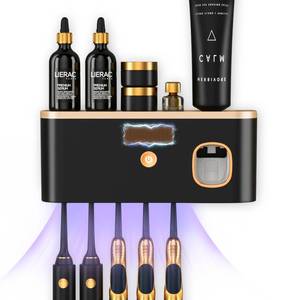 lot 12004 image: CPOTAM Toothbrush Holders for Bathrooms, Toothbrush Holder Wall Mounted with Toothpaste Dispenser, Rechargeable Cordless Wall Mounted Tooth Brushing Holder