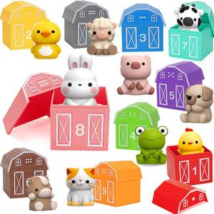 lot 12005 image: Learning Toys for 1,2,3 Year Old Toddlers, 20Pcs Farm Animals Toys Montessori Counting, Matching & Sorting Fine Motor Games, Christmas Birthday Easter Gift for Baby Boys Girls Age 12-18 Months