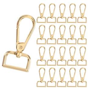 lot 12009 image: 20Pcs D Ring Lobster Claw Clasps for Keychains, Metal Lobster Claw Clasps Swivel Trigger Snap Hooks for D Ring Keychain Making Kit DIY Crafts Lanyard Making, Purse Hardware Accessories 0.5in Gold