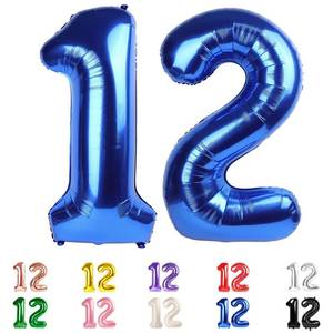 lot 12017 image: 12 Balloons Number, 21 Balloons, 12th Dark Blue Party Decorations 40 In Big 21st for Girl Boys Engagement, Wedding, Celebration Party, Graduations, Photo Shoot