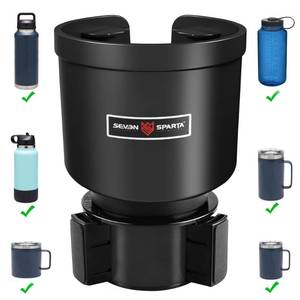 lot 12027 image: Upgraded Car Cup Holder Expander Adapter with Offset Adjustable Base, Compatible with Yeti 14243646oz Ramblers, Hydro Flasks 3240oz, Other Large Bottles Mugs in 3.5-4.0, 1 Pack