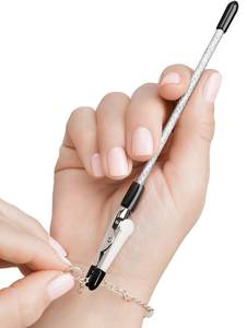 lot 12043 image: Mission Gallery Bracelet Helper Tool - Fastener Helper Tool for Bracelet, Necklace, Jewelry, Watch - Clip, Clasp Helper - Easy to Put on Yourself, Portable, Made of Metal, Silver