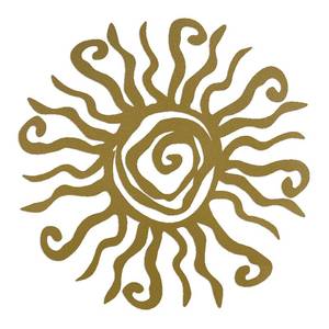 lot 12053 image: Riverside Designs Wacky Sun Metal Wall Art IndoorOutdoor Decor - 12 Gold Rust Proof Wall Sculpture - Made in USA - Ideal for Bedroom, Garden, Home, Patio and Farmhouse