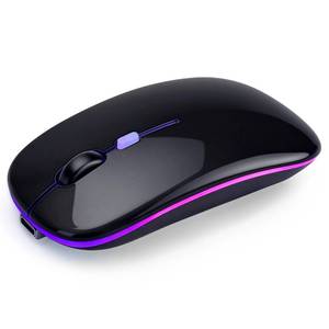 lot 12348 image: AZTZATZ Wireless Bluetooth Mouse Rechargeable Long Lasting Dual Mode - BT 5.2 & 2.4G Silent RGB LED Mice, Slim Portable Ergonomic Mouse for LaptopPCTabletMacBookiPadApple Devices(Black)