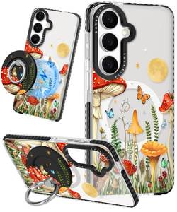 lot 12353 image: Lotadilo Cute Case for Samsung Galaxy S26 for Women Girls - Funny Butterfly Mogu Design Compatible with Magsafe Magnetic Ring Holder Kickstand Fashion TPU Phone Covers