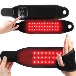 lot 12362 image: Keneo Red Light Therapy Wristband for Hand & Wrist, 660nm & 850nm Near Infrared Light Device, 3 Heat & Vibration Massage Settings, 2000mAh Wireless, 36 LEDs for Comfort & Recovery (Black)