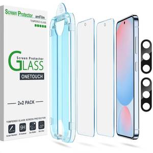 lot 12365 image: amFilm Auto-Alignment OneTouch for Samsung Galaxy S24 FE 6.7 Screen Protector  Camera Lens Protector,Tempered Glass,30 seconds Installation, Bubble Free, Case Friendly, Anti-Scratch 22 Pack