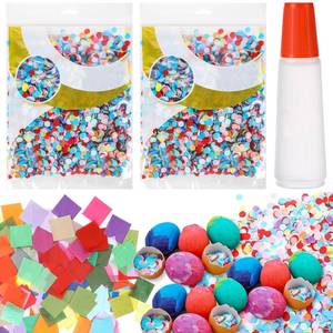 lot 12366 image: Geyoga Easter Confetti Eggs Cascarones Making Kit-0.44lb Colorful Confetti, 1200pcs Tissue Paper 30 Colors and a Liquid Glue for Easter Party Game Fiesta Week Cinco De Mayo Family DIY