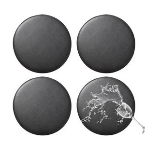 lot 12377 image: FUANGUI Bar Stool Covers Round Set of 4, Waterproof PU Bar Stool Seat Covers with Elastic Bands,Bar Stool Chair Covers Washable Stool Cushion Slipcover for 12-15 Inch - Jacquard Coffee