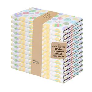 lot 12378 image: Urban Villa Cloth Napkins 100% Cotton Highly Absorbent Washable Durable Reusable Premium Dinner Napkins Ideal for Gifts for Mothers Day Hotel Farmhouse Parties - Easter Print (20 x 20, Set of 12)