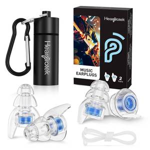 lot 12387 image: Hearprotek Concert Ear Plugs, 2Pairs Reusable high Fidelity Musician Ear Plugs for Concerts Loud Music-Noise Reduction Ear Protection earplugs for Rave,Festival,Music,Tinnitus Relief