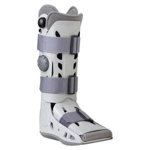 lot 12388 image: DonJoy Aircast AirSelect Elite Universal Fit Walker Brace and Walking Boot with Overlapping Duplex Air Cells Lining (Medium, Gray) (Used)
