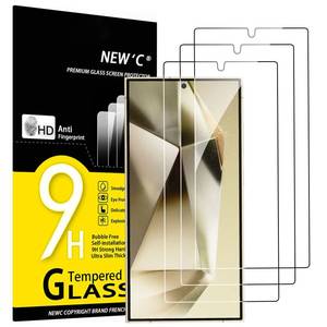 lot 12396 image: NEWC 3 Pack Designed for Samsung Galaxy S25 Ultra Screen Protector Tempered Glass, Bubble Free, Ultra Resistant