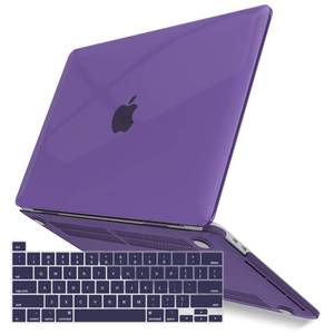 lot 12397 image: IBENZER Compatible with MacBook Pro 13 Inch Case M2 M1 2026 2025 2024 2023 2022 A2338 A2289 A2251 A2159 A1989 A1706 A1708, Hard Shell Case & Keyboard Cover for Mac Pro 13, Crystal Purple,T13CYPU1