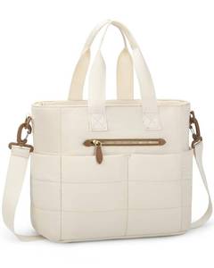 lot 12411 image: Tuwubi Women Lunch Bags for Work,Large Insulated Lunch Box with Pockets,Lunch Tote Bag for Office,School and Picnic (Beige)