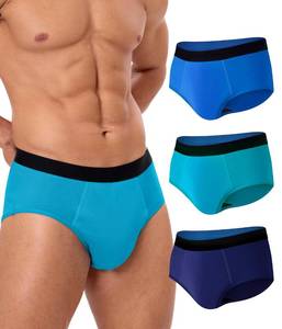 lot 12416 image: SUNCHIRI Incontinence Underwear for Men, 150ML Absorbent Washable Protective Leak Proof Reusable, Briefs 3 Pack (Multicolor01, Large)