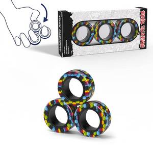 lot 12418 image: Magnetic Rings Fidget Toy Set, Idea ADHD Fidget Toys, Adult Fidget Magnets Spinner Rings for Anxiety Relief Therapy, Fidget Pack Great Gift for Adults Teens Kids Easter Basket Stuffers (3PCS)