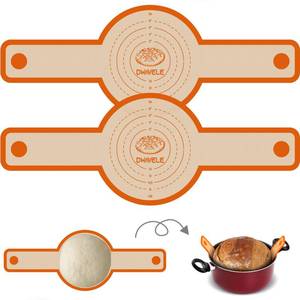 lot 12453 image: Silicone Bread Sling for Dutch Oven, Non-Stick & Easy to Clean Baking Mat Set, 2 Pcs Reusable Bread Sling for Sourdough Tools �� Accessories