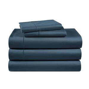 lot 13807 image: LANE LINEN 100% Egyptian Cotton Split King Sheets for Adjustable Beds - Soft & Comfy Sateen Weave Naturally Cooling Breathable Oeko Tex Certified Bed Sheets - Dark Denim