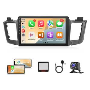 lot 13809 image: Leadfan Car Radio Stereo for Toyota RAV4 2013 2014 2015 2016 2017 2018 Stereo Wireless CarPlayAndroid AutoMirrolink 10.1 inch Touch Screen for RAV4 GPSBluetoothFMAHD CameraMic(Fit J.B.L)
