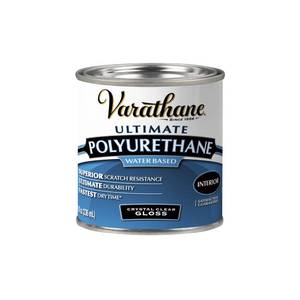 lot 14014 image: Varathane Water-Based Crystal-Clear Ultimate Polyurethane  Interior Wood Protection  Fast Dry Time  Easy Clean Up  Gloss  Half Pint