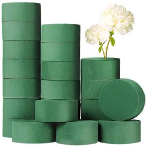 lot 14037 image: 20 PCS Round Floral Foam,Green Wet Foam Block,Wet Florist Floral Foam Block Flower Arrangement Supplies for Wedding Aisle Flowers,Party Decoration