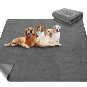 lot 14060 image: LOOBANI Non-Slip Washable Pee Pad for Dogs, 1 Pack Extra Large Reusable Dog Mat for Floor, Fast Absorbent Pet Whelping Pads, Puppy Playpen Mat for Incontinence, Housebreaking, Crate, 82x102in,Gray